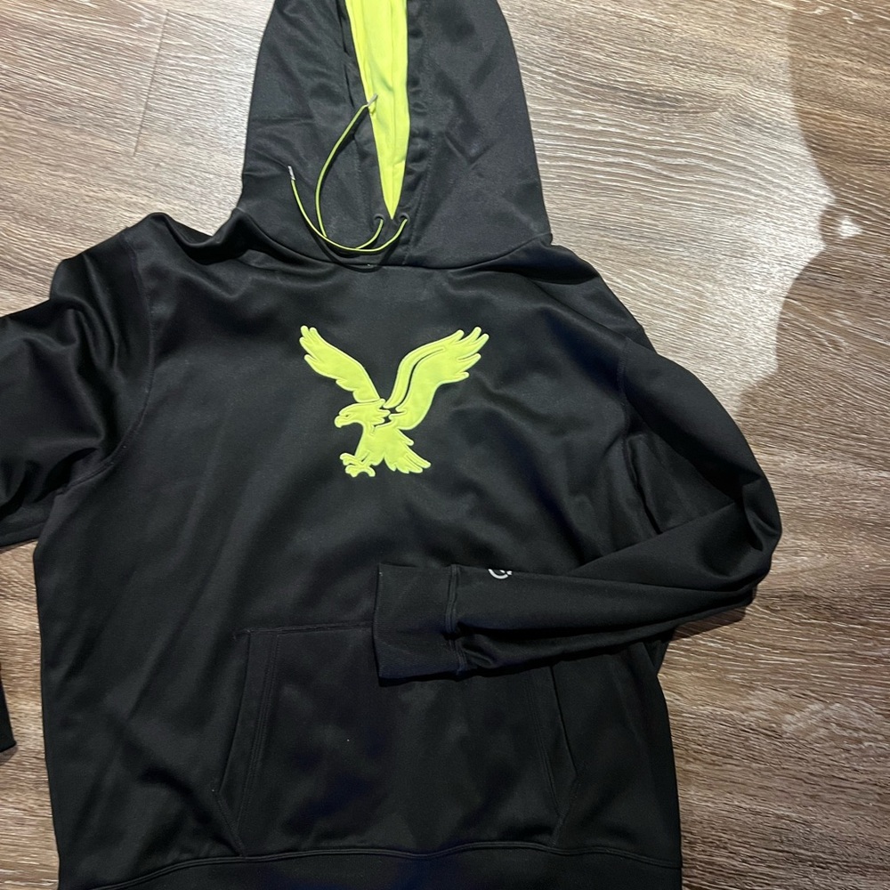 Black Hoodie with Neon Green Eagle Logo